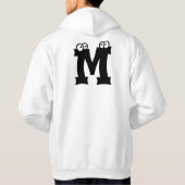 M, letter met ogen hoodie (Achterkant)