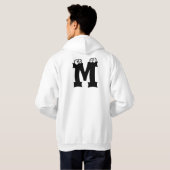 M, letter met ogen hoodie (Achterkant volledig)