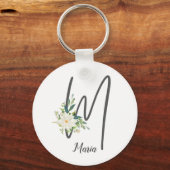 M Letter Monogram Blush Sleutelhanger (Voorkant)
