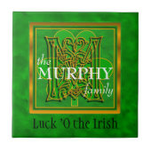 M "Luck of the Irish" Family Custom Monogram Tile Tegeltje (Voorkant)