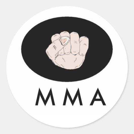 M M A-ontwerp Ronde Sticker (Voorkant)