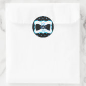 M. & M. Black Blue Bowtie Stickers de mariage (Sac)