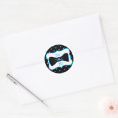 M. & M. Black Blue Bowtie Stickers de mariage (Enveloppe)