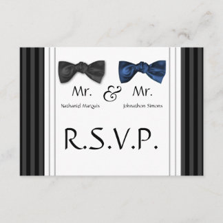 M. & M. Bow Cravates et carte RSVP rayée