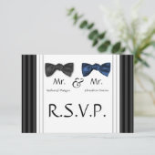 M. & M. Bow Cravates et carte RSVP rayée (Debout devant)