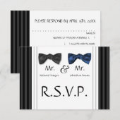M. & M. Bow Cravates et carte RSVP rayée (Devant / Derrière)