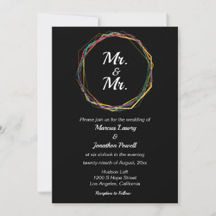 M. & M. Gay Faire-part de mariage Rainbow Black