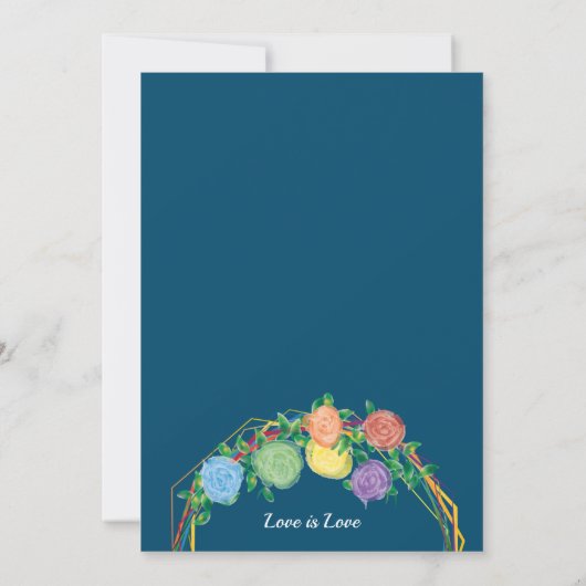 M. & M. Gay Faire-part de mariage Rainbow Purple (Dos)