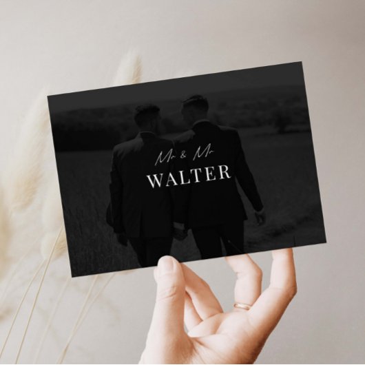 M. & M. Mariage Photo Carte de remerciements