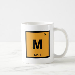M - Maui Hawaii Scheikunde Periodiek Systeem Symbo Koffiemok