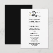 M. & Mme - 3x5vMariage/Réception Invitation (Devant / Derrière)