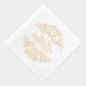 M. & Mme Beautiful Gold Foil Roses Floral Mariage (Droite)