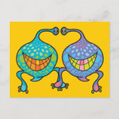 M. & Mme Blob Alien de dessin animé Fun Carte post (Devant)