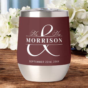 M. Mme Burgundy Wedding Favor