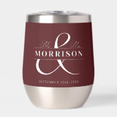 M. Mme Burgundy Wedding Favor (Avant)