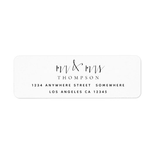 M. Mme Calligraphy Nom Étiquette de adresse (Devant)