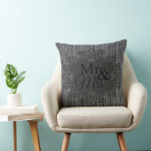 M&Mme Charcoal Imprimer Coussin décoratif (Chaise)