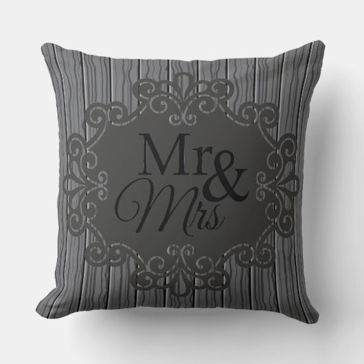 M&Mme Charcoal Imprimer Coussin décoratif (Recto)