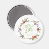 M. & Mme Elegant Floral Mariage | Magnet (Recto/Verso)