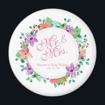 M. & Mme Elegant Floral Mariage | Magnet<br><div class="desc">Pour plus de personnalisation,  cliquez sur le bouton "Personnaliser" et utilisez notre outil de conception pour modifier ce modèle. Si les options sont disponibles,  vous pouvez modifier le texte et l'image en cliquant simplement sur "Modifier/Supprimer le texte ou l'image ici" et ajouter le vôtre. Conçu par Freepik.</div>