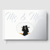 M. Mme Elegant Silver Foil Mariage de coeur photo (Recto)