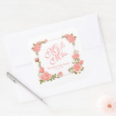 M. & Mme Elegant Sticker Mariage Floral (Enveloppe)
