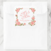 M. & Mme Elegant Sticker Mariage Floral (Sac)