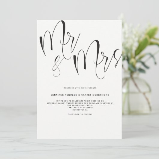 M. & Mme Faire-part de mariage (Debout devant)