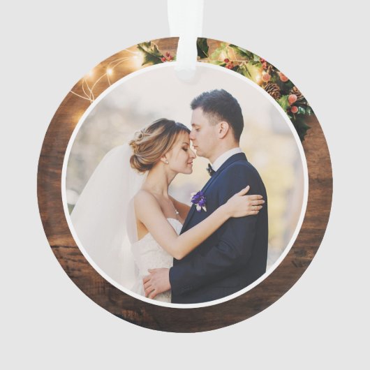 M. Mme First Christmas Rustic String Lights Photo (dos)