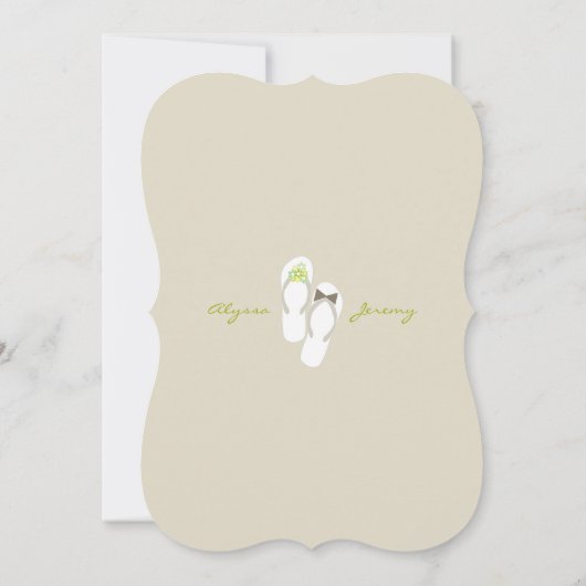 M. & Mme Flip Flops Faire-part de mariage sur la p (Dos)
