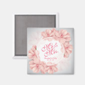 M. & Mme Floral Mariage d'aquarelle | Magnet (Recto/Verso)