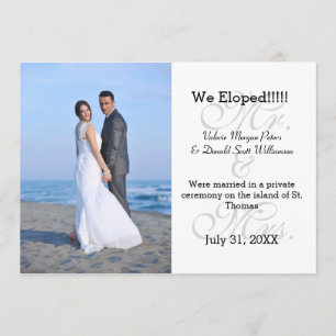 M. & Mme Gray We Eloped - Faire-part photo