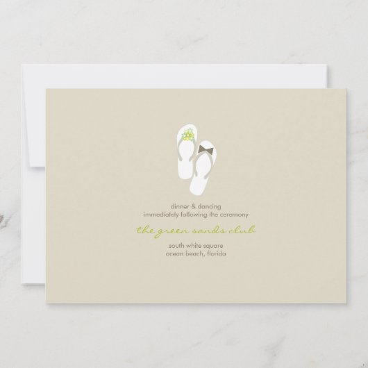 M. & Mme Green Flip Flops Invitation de mariage de (Dos)
