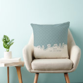 M. Mme Heart Script Coussin Mariage vert Seafoam (Chaise)