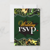 M. & Mme Hunting Camo Green Wedding Cartes RSVP (Devant)