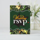 M. & Mme Hunting Camo Green Wedding Cartes RSVP (Debout devant)