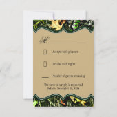 M. & Mme Hunting Camo Green Wedding Cartes RSVP (Dos)