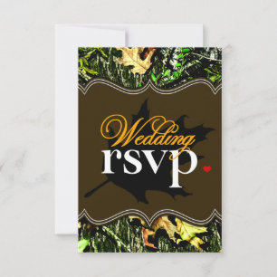M. & Mme Hunting Camo Mariage Brown Cartes RSVP