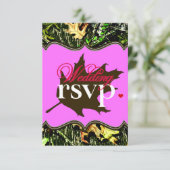 M. & Mme Hunting Camo Pink Wedding Cartes RSVP (Debout devant)