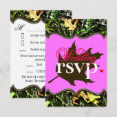 M. & Mme Hunting Camo Pink Wedding Cartes RSVP (Devant / Derrière)