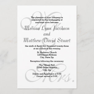 M. & Mme - Invitation Mariage et réception