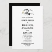 M. & Mme - Invitation Mariage/Réception (Devant / Derrière)