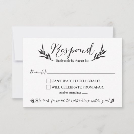 M. & Mme Kraft Rustic Wedding Carte RSVP (Devant)