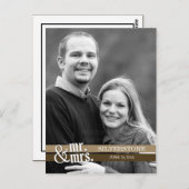 M. & Mme Mariage Carte de remerciements - Brown (Devant / Derrière)