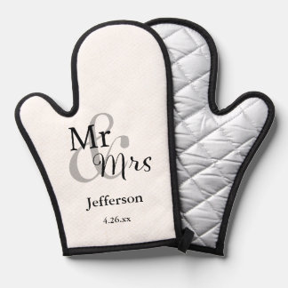 M. & Mme Mariage Nouveau Nom et date Oven Mitt