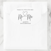M. & Mme Merci Wedding Favor Sticker (Sac)