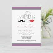 M. & Mme Mustache & Lipstick Faire-part de mariage (Debout devant)