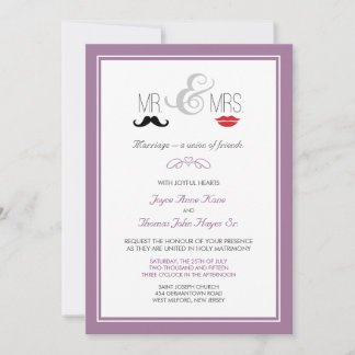M. & Mme Mustache & Lipstick Invitation (personnal