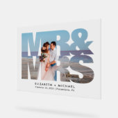 M. Mme Newlyweds Mariage de photos Symbole acryliq (Angle)