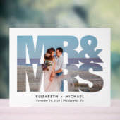 M. Mme Newlyweds Mariage photo White (Neutre)